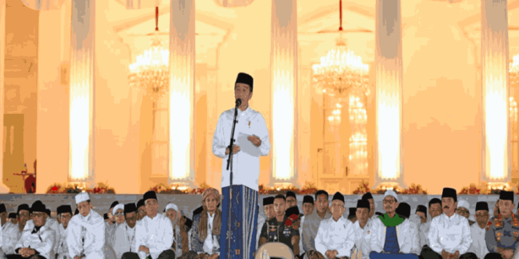 Awali Rangkaian Peringatan HUT ke-79 RI, Presiden Jokowi Hadiri Zikir dan Doa Kebangsaan di Istana Merdeka
